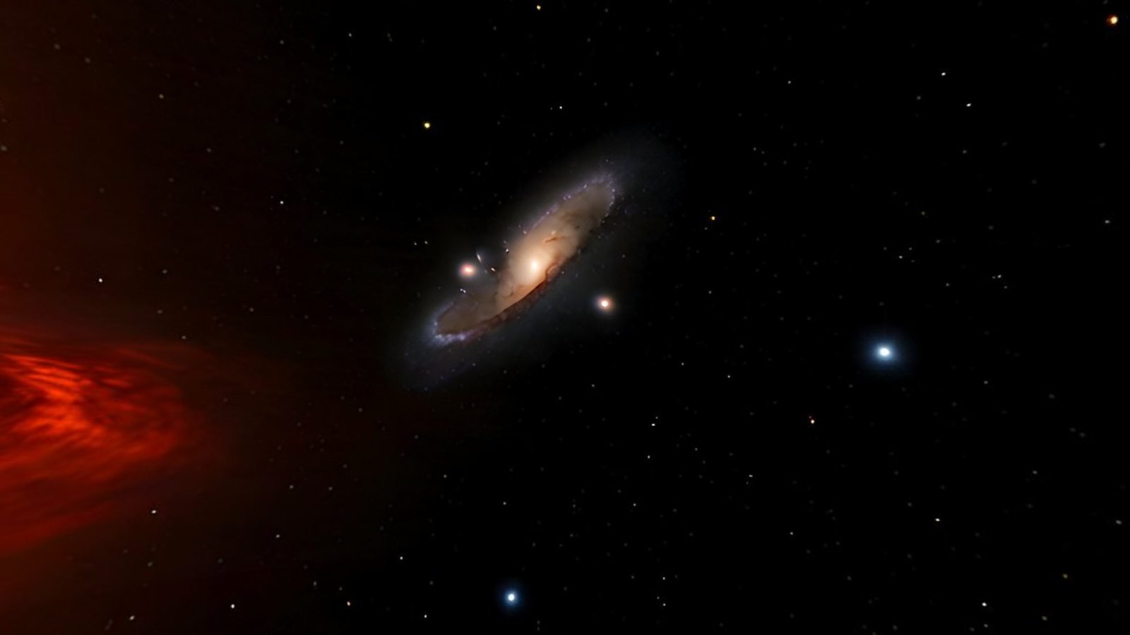A spiral galaxy among the stars of deep space, a view inside the Event Horizon 360° world