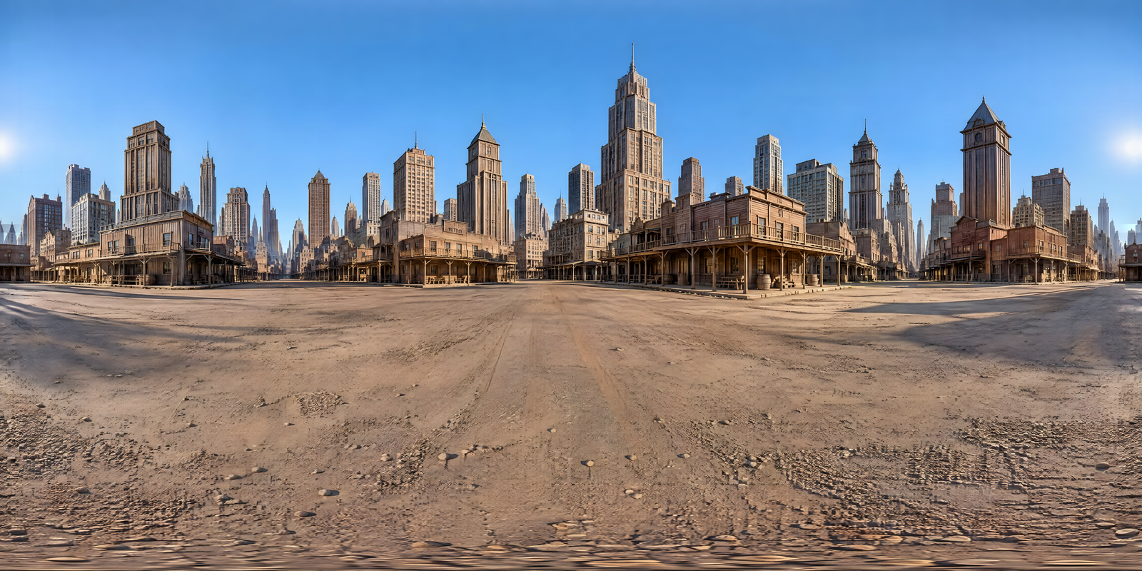 A Town Called Manhattan, 360° world: Photorealistic · western · cityscape