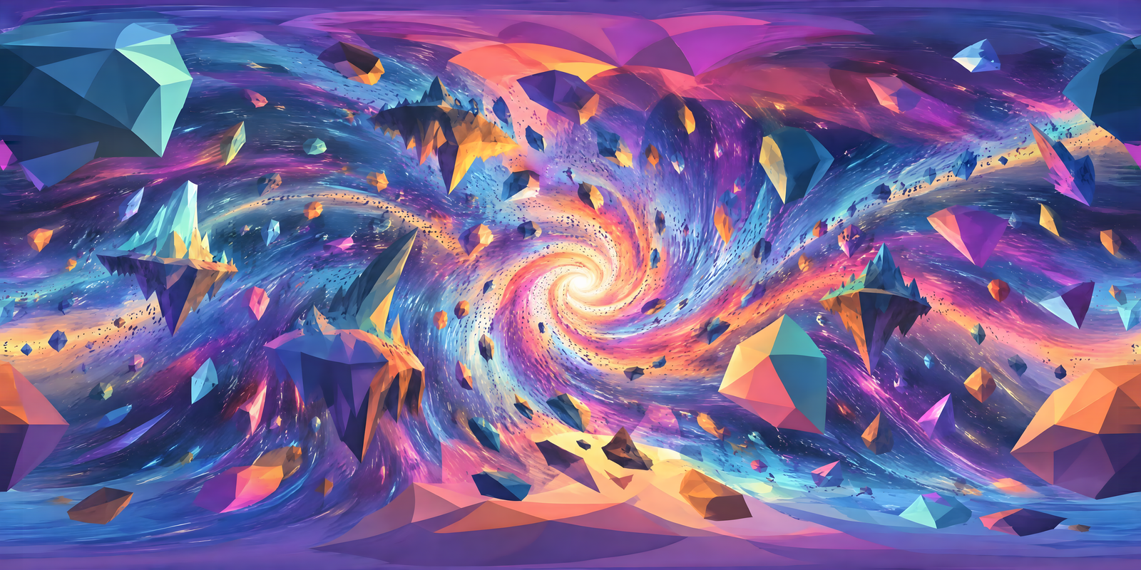 Low Poly Portal, 360° world: Low Poly · vortex · fragments